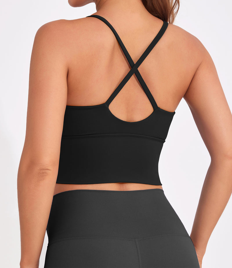 Longline Sports Bras Crop Tank Tops