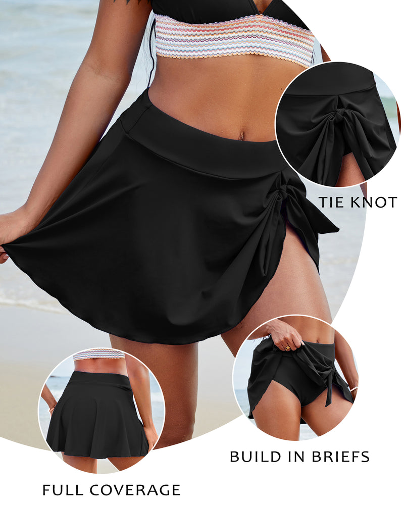 High Waisted Swim Skirt with Shorts