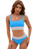 Boho High Waisted Bikini Set Color Block Teens