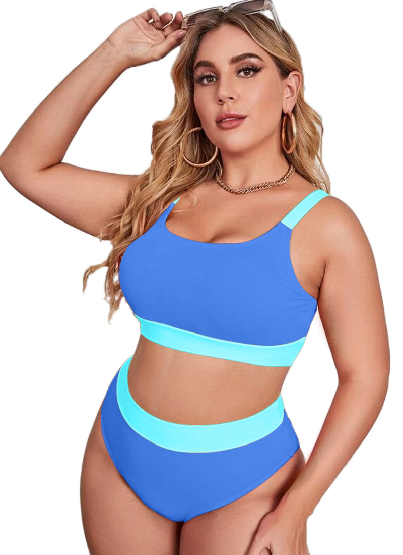 Plus Size Swimsuits Color Block