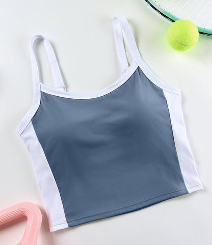 Longline Sports Bra Workout Crop Tank Top