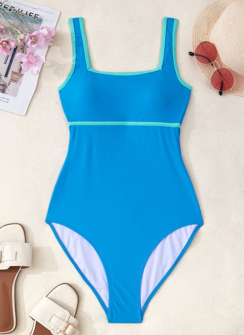 Color Block Swimsuit One Piece Swimwear