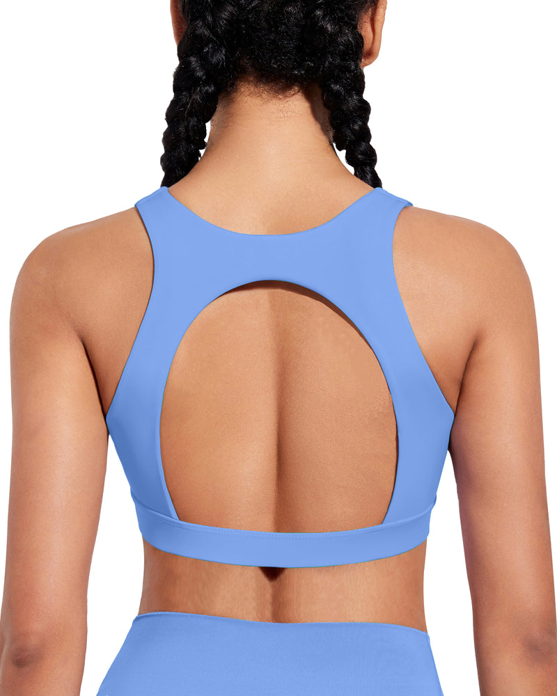 Push Up Open Back Sports Bras Supportive Workout Tank Top