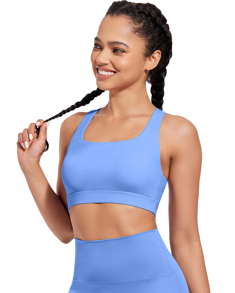 Push Up Open Back Sports Bras Supportive Workout Tank Top