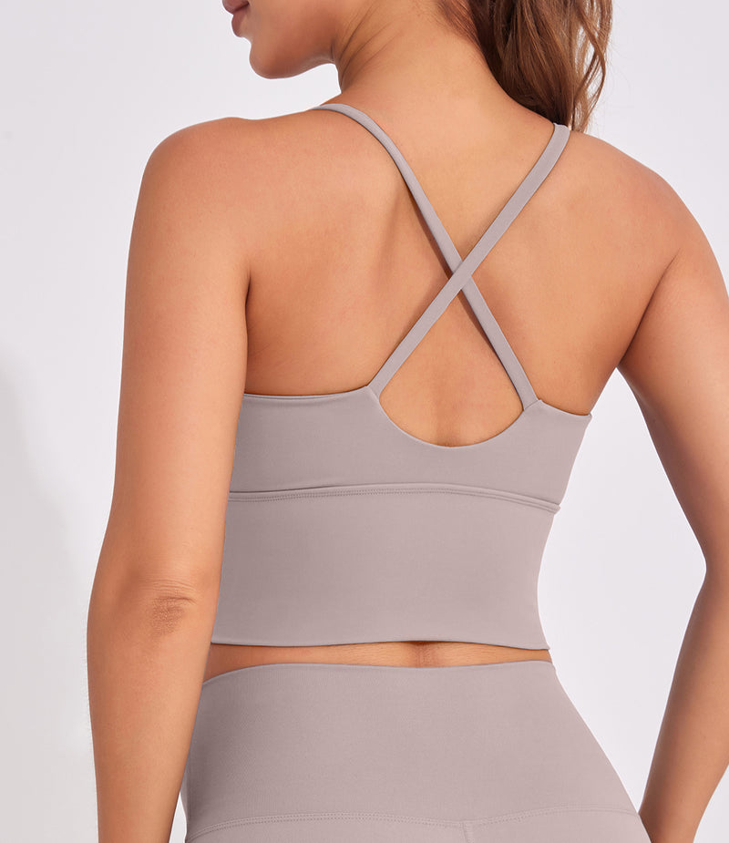 Longline Sports Bras Crop Tank Tops