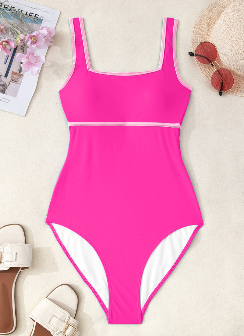 Color Block Swimsuit One Piece Swimwear