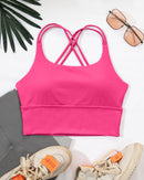 Ribbed Workout Crop Top Collar Shirts Gym Athletic Tank