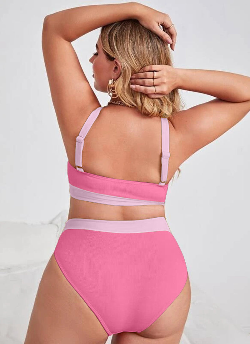 Plus Size Swimsuits Color Block