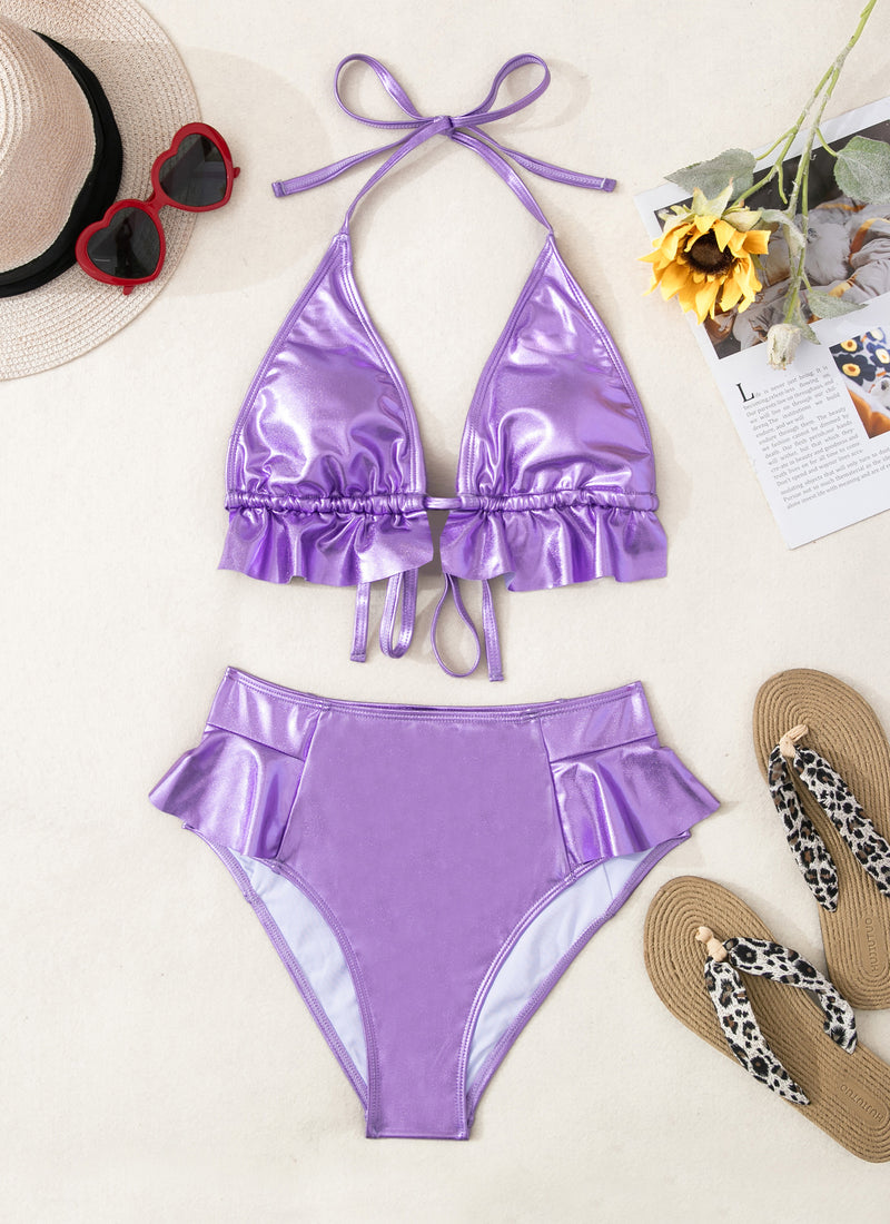 Metallic Bikini Sets Two Piece Swimsuit