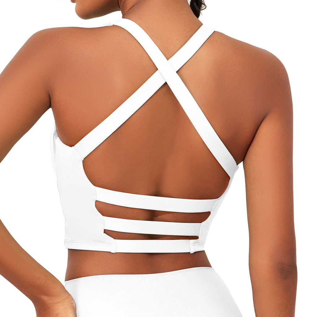 Slate Scallop Edge Criss Cross Back Sports Bra SSYS The Label *FINAL S –  Shop Style Your Senses