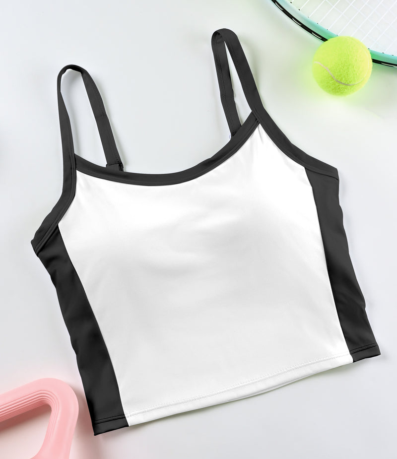 Longline Sports Bra Workout Crop Tank Top