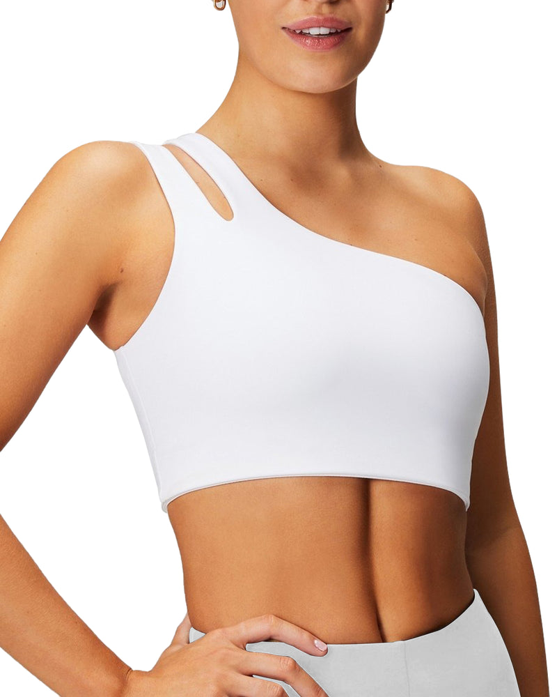 One Shoulder Sports Bra with Built in Bras