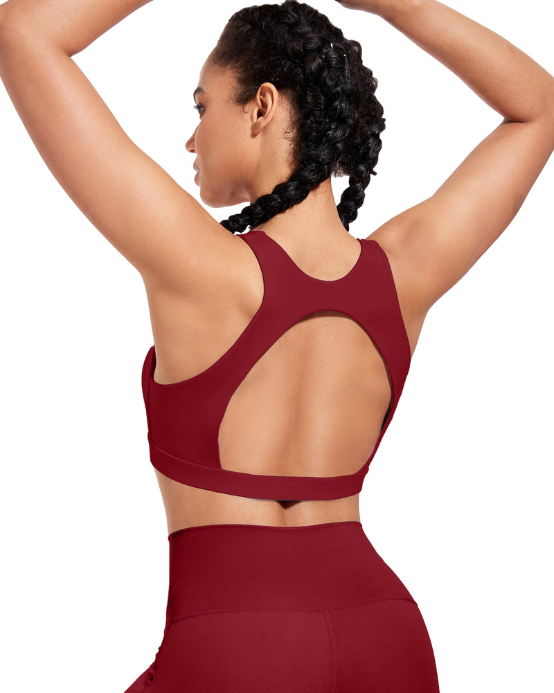 Push Up Open Back Sports Bras Supportive Workout Tank Top